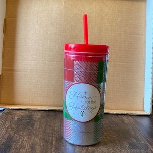 Home for the Holidays Glitter Tumbler